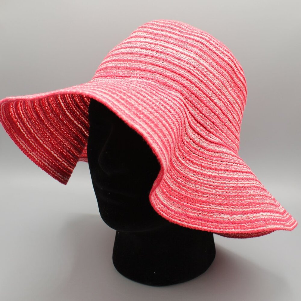 Pink Sun Hat Wide Brim Weave